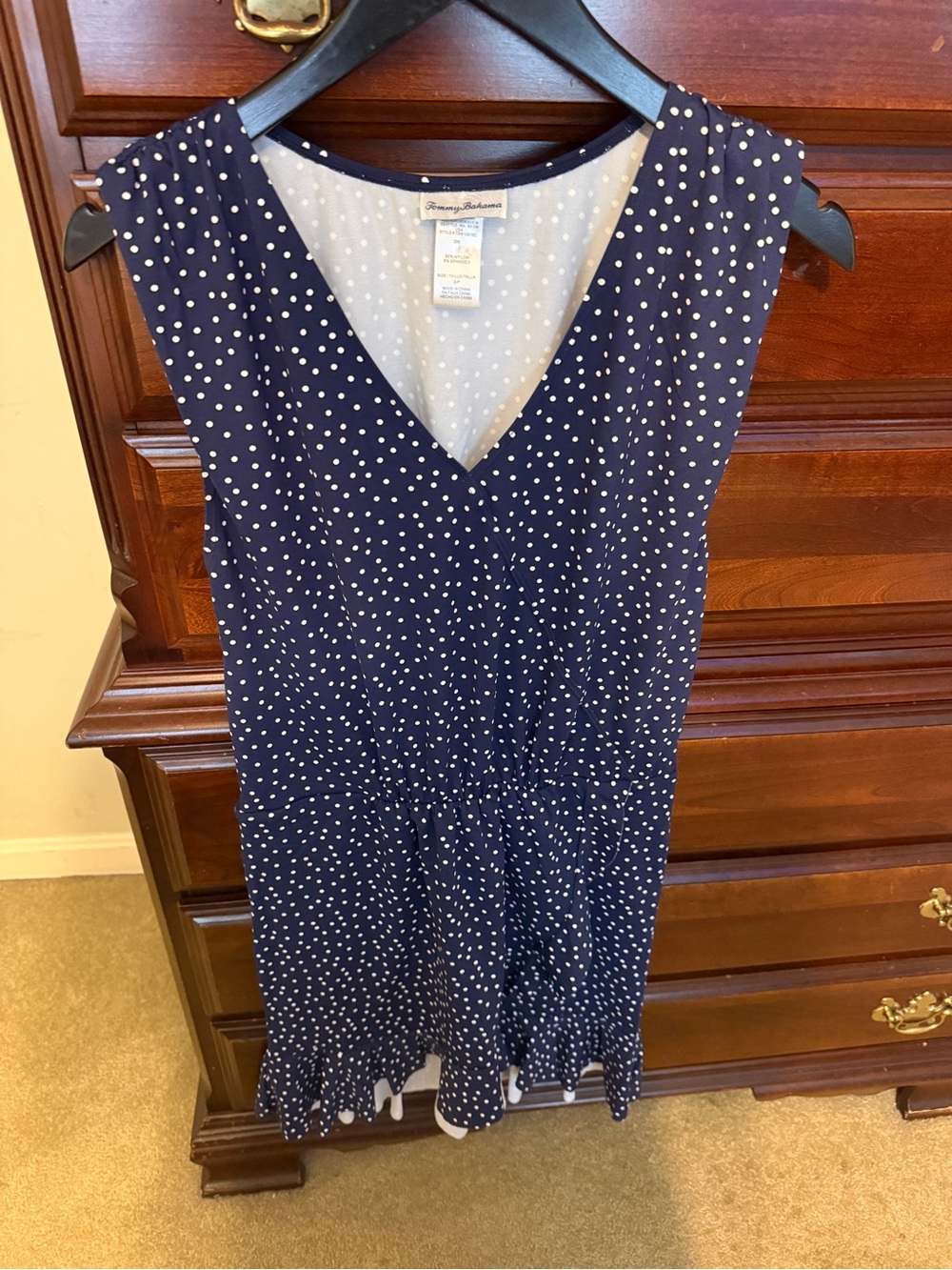 Tommy Bahama Navy Polka Dot Dress – Size Medium 🤍💙